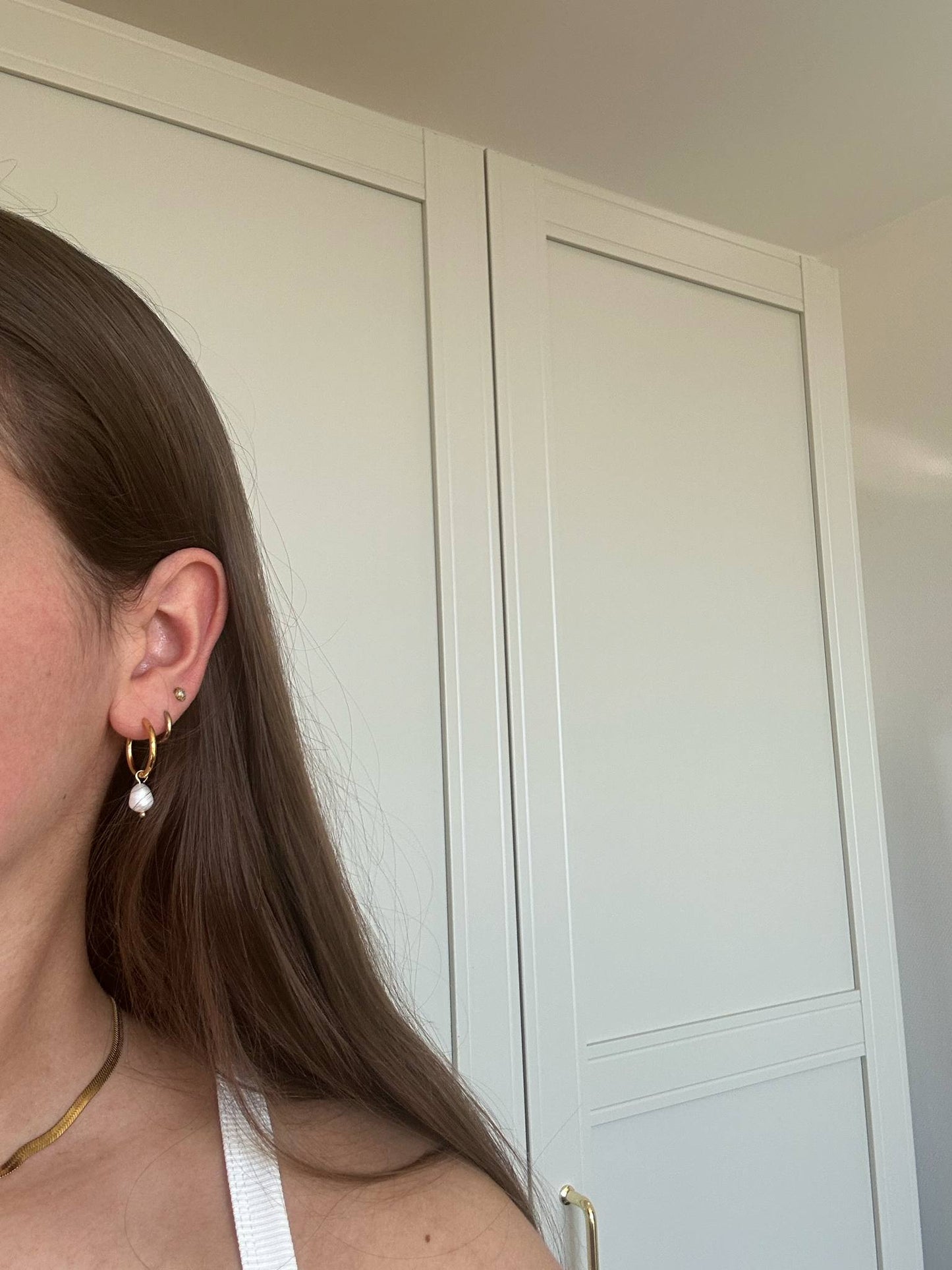 Pearl Hoop Øreringe