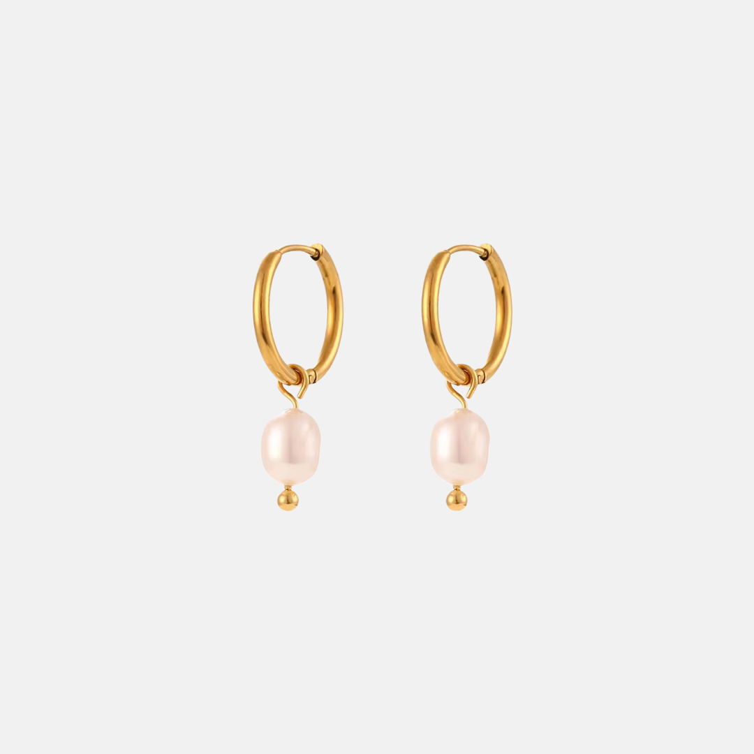 Pearl Hoop Øreringe