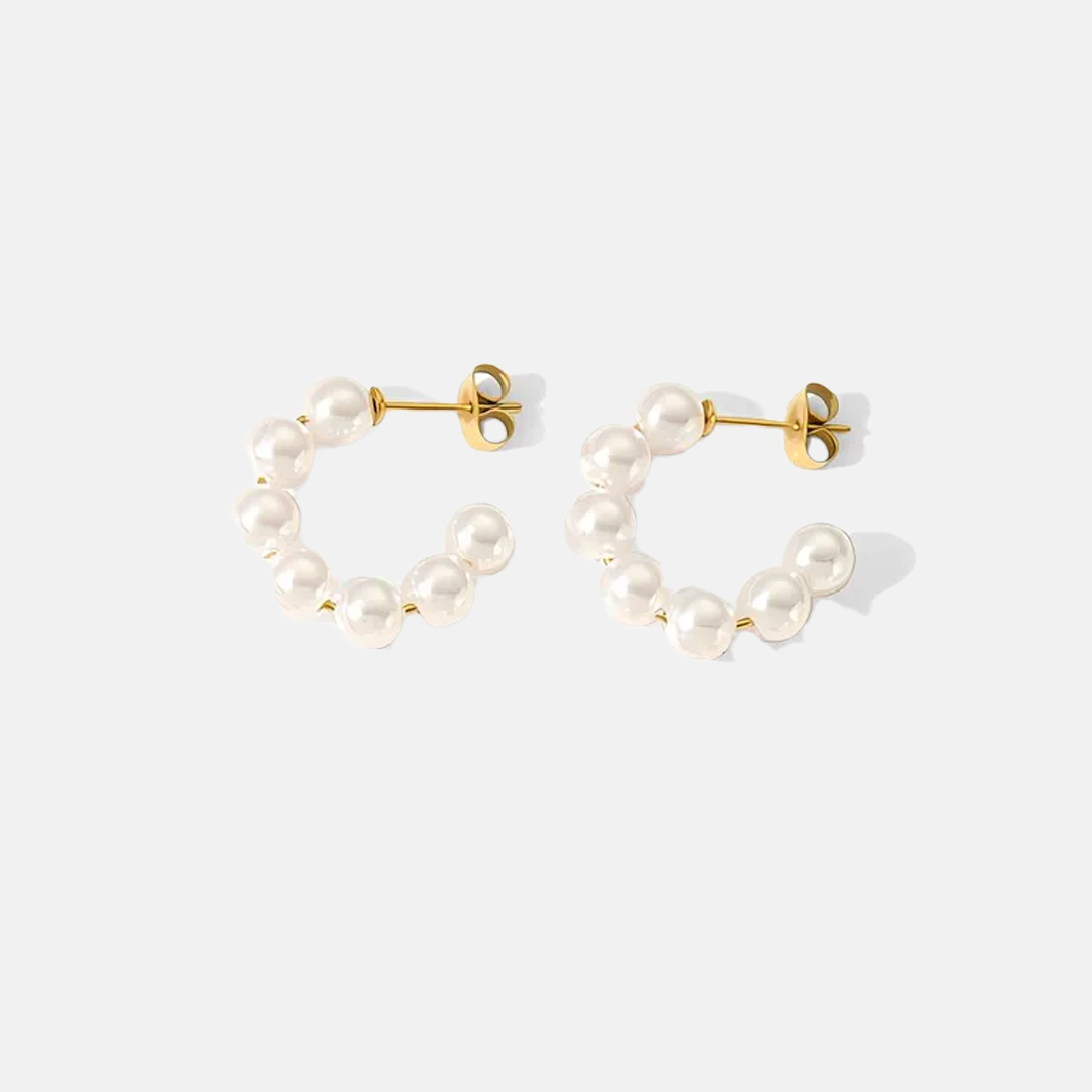 Classic Pearl Hoops
